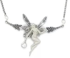 Silver Art Nouveau Fairy Necklace with Swarovski Crystal - Picture 1 of 4
