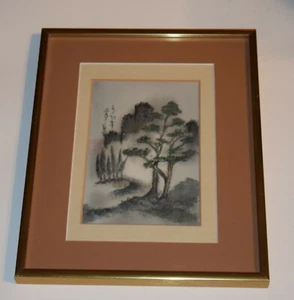 Original chinesisches Aquarell auf Seide im Glasrahmen - Bild 1 von 5