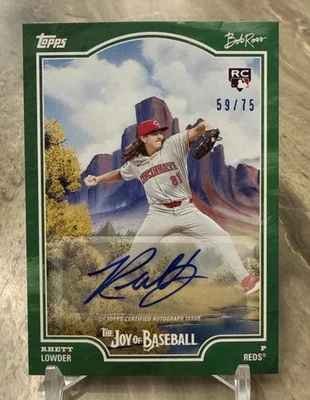 2025 TOPPS X BOB ROSS THE JOY OF BASEBALL RHETT LOWDER AUTO /75 - Image 1 of 2