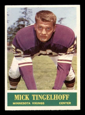 1964 Philadelphia #110 Mick Tingelhoff RC/Rookie Minnesota Vikings EX-MT (6) - Image 1 of 2