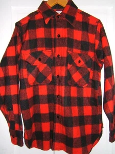 VINTAGE 5 BROTHER OUTERWEAR UNION MADE RED BLACK PLAID SHIRT JACKET SIZE 15 1/2 - Picture 1 of 17
