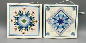 Lot Of 2 Hill Design Celebration of American Quilts 1995 & 1992 Ceramic - Picture 1 of 15