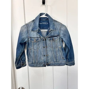 Gap Kids 1969 Girls Button-Up Denim Jacket Long Sleeve Western Blue Size Small - Picture 1 of 7