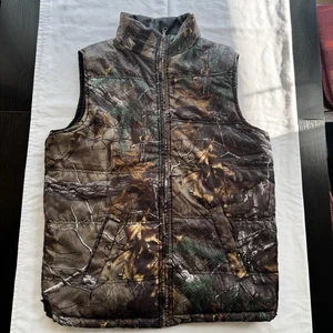 Realtree Xtra Reversible Hunting Vest Men’s Size M Medium Camo Black Outdoor Zip - Picture 1 of 7