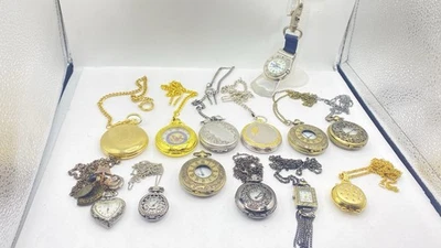 Bundle Of 13  Pocket Watch & Pendants Men’s And Women’s ALL RUNNING GREAT - Image 1 of 4