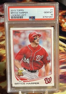 2013 Topps BRYCE HARPER Gold Cup RC #1 Looking Left ~ PSA 10 - Picture 1 of 2