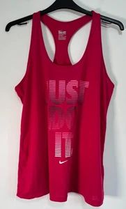 Nike Tank Top Women's Size XL Pink Dri Fit Just Do It Graphic Loose Fit Vest Gym - Picture 1 of 8