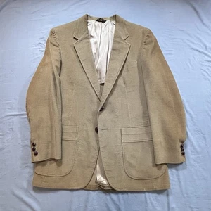 Haggar Vintage Single Breasted Tan Corduroy Sport Jacket Blazer 40 - Picture 1 of 11
