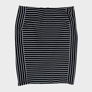 Apt. Bleistiftrock Damen XL schwarz weiß gestreift Pull-On - Bild 1 von 7