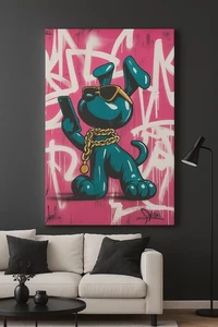 Hip Hop Ballon Hund Graffiti Poster: Moderner Pop-Art-Druck (US-VERKÄUFER) 24"x36" - Bild 1 von 3