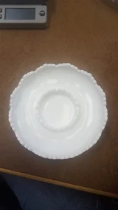 Fenton White Milk Glass Hobnail 8" Ashtray / Chip & Dip / Candle Bowl EUC - Picture 1 of 8