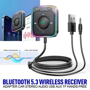 Adaptador receptor inalámbrico Bluetooth 5.3 para automóvil audio estéreo USB AUX TF manos libres - Imagen 1 de 16