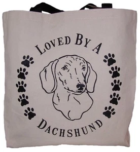 Loved By A Dachshund Tote Bag New MADE IN USA - Picture 1 of 3