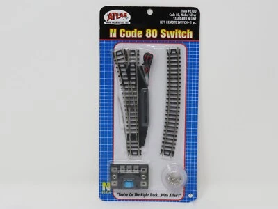 Atlas N 2700 #4 Left Remote Track Switch Code 80 Snap-Track - Image 1 of 2