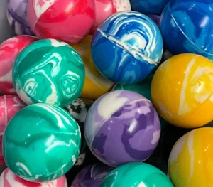 24 Color Marble Swirl Rubber Bouncy Balls: Fun Gifts - Party Favors 1"in (27mm) - Picture 1 of 8