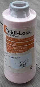 Toldi-Lock Overlocking Thread Pink 2734 yds No. 120 Col. 5150 100% Polyester - Picture 1 of 6