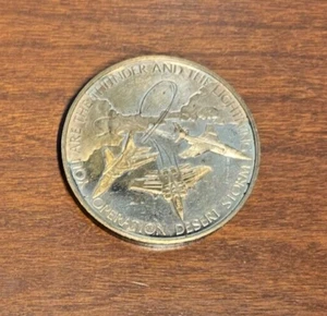 1991 PERSIAN GULF OPERATION DESERT STORM SILVER CHALLENGE COIN MEDAL TOKEN - Picture 1 of 2