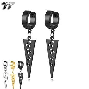 Quality TT Stainless Steel Hoop Dangle Music Note Earrings (EH118) NEW  - Picture 1 of 4