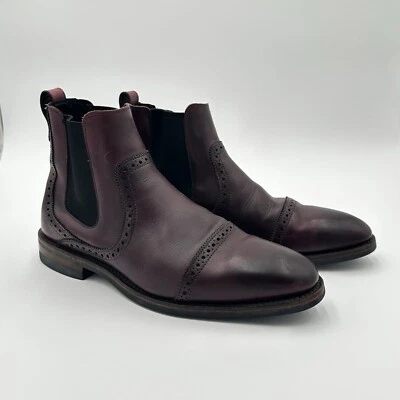 Allen Edmonds Lombard Puntera Chelsea Bota Sin Cordones Merlot 9 D Dainite 4310 Foto 1 de 4