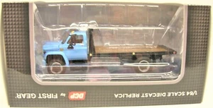 1/64 Blue 1970s Chevrolet C-65 Truck w/ Black Flatbed DCP By First Gear 60-0915 - Picture 1 of 1