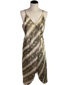 Vintage Y2K secret treasures satin nightgown wrap snake skin sz m Long - Picture 1 of 8