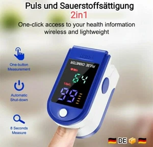 ✅Pulsoximeter für den Finger Pulsmessung und Sauerstoffsättigung Pulsmesser 2in1 - Bild 1 von 4