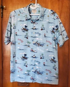 QUIKSILVER Waterman 2017 CHRISTMAS Mele Kalikimaka Hawaii Men's Shirt Large - Picture 1 of 9