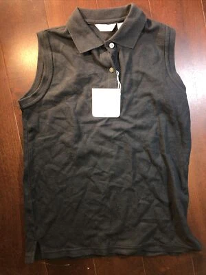 Polo de golfe Ping sem mangas corte feminino tamanho pequeno preto Lp221 - Imagem 1 de 4