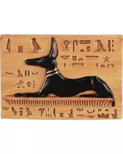 Ägyptischer Anubis Magnet Plakette Kühlschrankmagnet mit Hieroglyphen - Bild 1 von 1