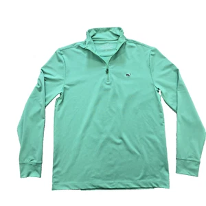 Maglione Vineyard Vines Performance Quarter 1/4 Zip Manica Lunga Verde Uomo XS - Foto 1 di 9