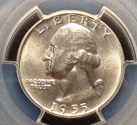 1955-D Washington Quarter   PCGS  MS65 Cover