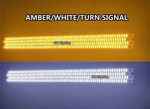 JHB 4x 1.4Meters QUAD ROW AMBER+WHITE Turn Signal LED 17.5"Wheel's Strips Lights - Picture 1 of 3