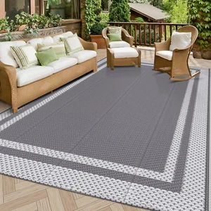 Outdoor Rug Reversible Portable Plastic Straw Camping Rugs for outside Rv,Large - Picture 1 of 7