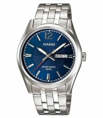 CASIO MTP-1335D-2AVDF OROLOGIO UOMO ACCIAIO BLU DAY-DATE 38mm SOTTOCOSTO - Immagine 1 di 2
