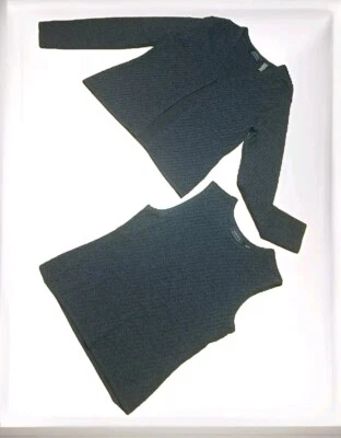 DANA BUCHMAN Conjunto sin mangas de lana con cuentas de lentejuelas negras elegante para mujer talla grande  Foto 1 de 4