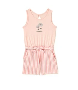 NWT Girls 7-8 SMALL Paperbag Waist Printed Sleeveless Romper Floral Short Set - Picture 1 of 3