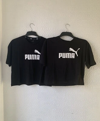 Camiseta Puma Mujer Recortada Calce Relajado Negra Paquete de 2 Talla 10 Nueva con Etiquetas Foto 1 de 4