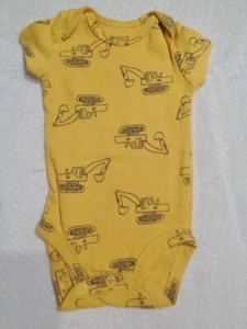 Baby one piece Yellow construction excavator vehicle Newborn Boy Carters NB - Picture 1 of 4