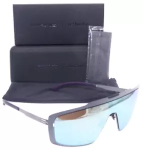 IC! BERLIN MB SHIELD 03 AUBERGINE/BLUE MIRRORED LENS AUTHENTIC SUNGLASSES 141MM - Picture 1 of 7