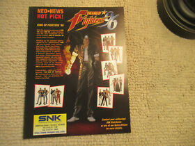 Original 11- 8 3/8'' king of fighters 96 news neo geo snk  ARCADE GAME FLYER    