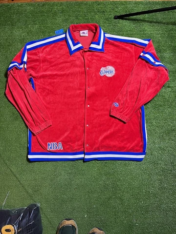 Mens Vintage LA Clippers NBA Button down Warm Up Jacket Sz XL Cover