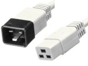 Netzverlängerungskabel IEC C20 Stecker auf IEC C19 Buchse Buchse weiß 2,5 m - Bild 1 von 2