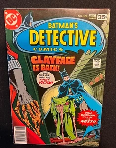 Batman's DETECTIVE COMICS #478 DC AGOSTO 1978 - ¡CLAYFACE ESTÁ DE VUELTA! - Imagen 1 de 3