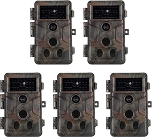 5 Pack 32MP 1296P Video Trail Cameras Waterproof No Glow Night Vision Camera - Picture 1 of 7
