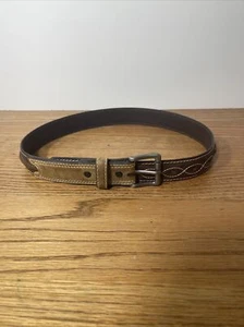 3D Belt Co. GENUINE LEATHER BROWN BELT W/ White STITCHING Size 26 NEW!!! - Picture 1 of 3