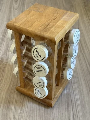 Vintage Winsome Lazy Susan Rotating Spice Rack Countertop 16 Glass Spice Jars - Image 1 of 4