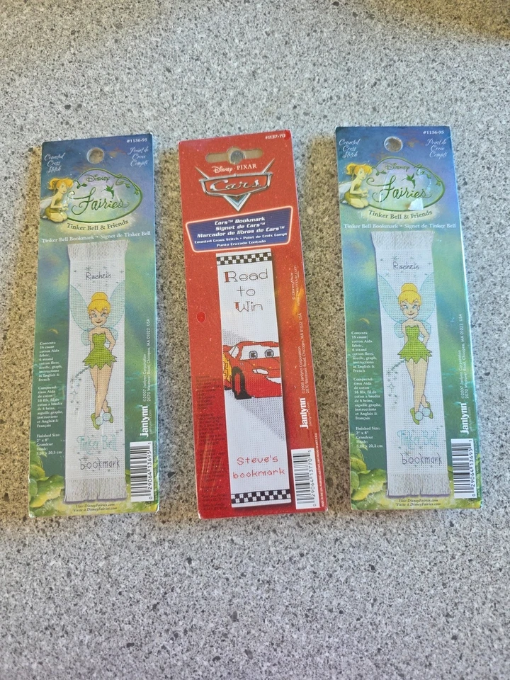 Janlynn Disney Punto de Cruz Marcadores Lote 3 Hadas Coches Pixar  Foto 1 de 4