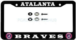 Marco de matrícula de acero inoxidable letras de vinilo PARA ATALANTA BRAVES - Imagen 1 de 4