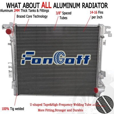 3 Row Aluminum Radiator For 2018-2023 Jeep Wrangler JL Gladiator 3.0/3.6L V6 NEW Foto 1 de 4