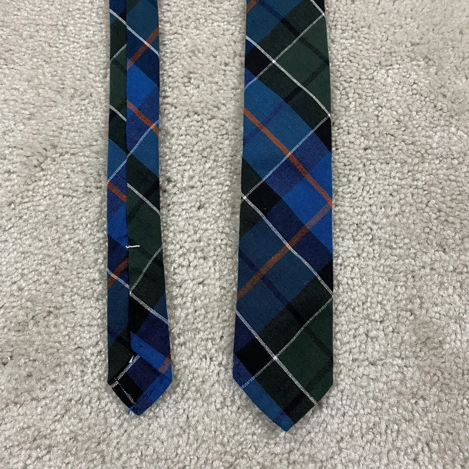 Gitman Bros 领带男式蓝色绿色格子呢紧身领带学院风正式 — 第 1/4 张图片